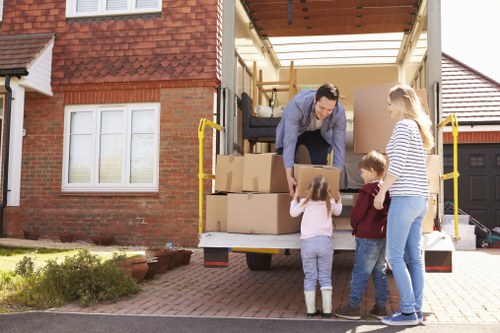 Camden residential street prepared for a home move