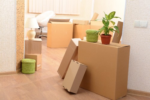 Removal crew managing items carefully during a move