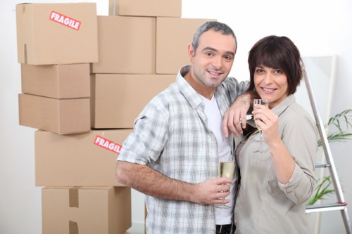 Moving furniture and boxes with a removal truck in Camden
