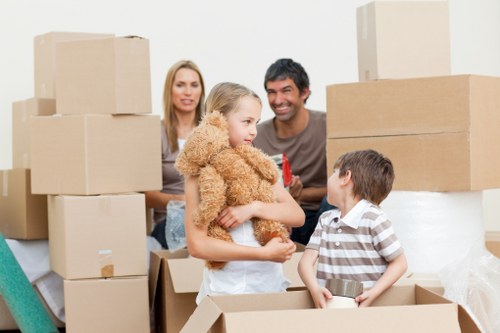 Organised moving boxes prepared for a Camden property relocation